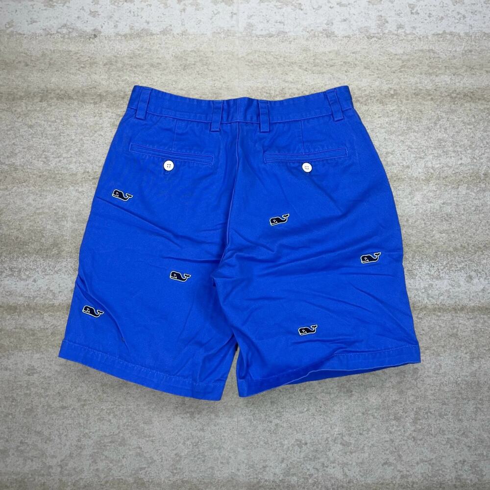 Vintage Y2K Vineyard Vines Khakis Shorts 28x8 Royal Blue Multi Logo 8" Inseam
